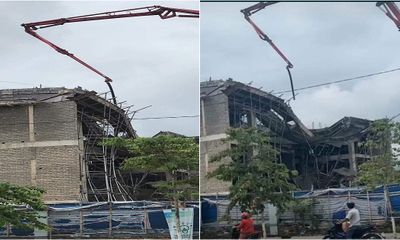 Quảng Bình: Sập giàn giáo công trình xây dựng nhà văn hóa huyện, 1 người bị thương