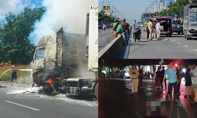 Tin tức tai nạn giao thông mới nhất ngày 25/10: Xe container cháy ngùn ngụt trên cao tốc Phan Thiết - Dầu Giây