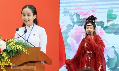 Chân dung nữ sinh phát biểu trong buổi giao lưu hữu nghị Việt - Trung