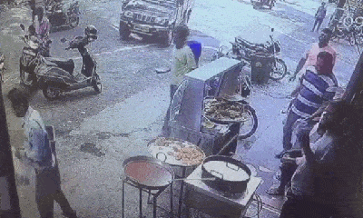 Video: Bé gái 5 tuổi vặn tay ga xe máy, 2 ông cháu lao thẳng vào chảo dầu đang sôi