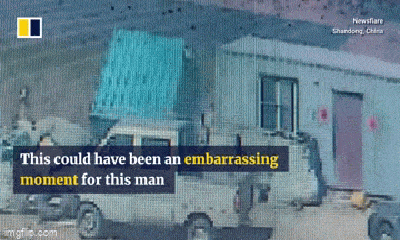 Video: Gió thổi bay nhà vệ sinh khi người đàn ông đang ở bên trong 