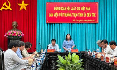 Hội Luật Gia - Đảng đoàn Hội Luật gia Việt Nam làm việc với Thường trực Tỉnh ủy Bến Tre