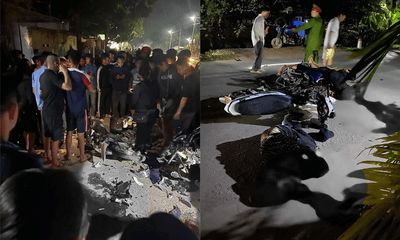 Hiện trường vụ xe máy tông nhau nát bét ở Hưng Yên, 2 người tử vong