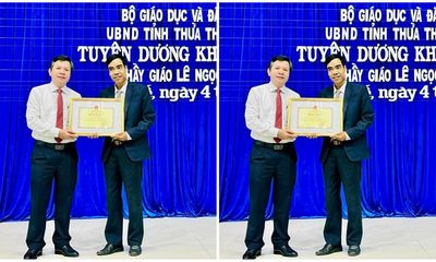 Bộ GD&ĐT tặng bằng khen cho thầy giáo Lê Ngọc Thùy dũng cảm cứu 3 người trong lũ tại Huế
