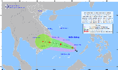 Áp thấp nhiệt đới trên biển Đông dự báo mạnh lên thành bão trong 24 giờ tới