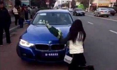 Cô gái ôm hoa quỳ trước đầu xe BMW, nguyên nhân khiến dân tình xôn xao tranh cãi