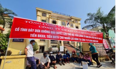 Hàng chục công nhân kéo đến trụ sở Công ty CP Licogi Quảng Ngãi vì bị nợ lương