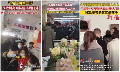 Hàng dài người đứng chờ nộp đơn ly hôn sau Tết Nguyên đán ở Trung Quốc