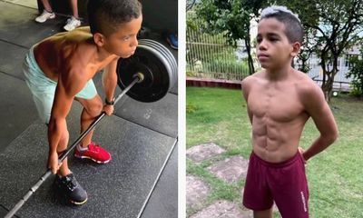 Bé trai 12 tuổi sở hữu thân hình cực săn chắc, nâng tạ nặng gấp 3 lần trọng lượng cơ thể