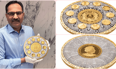 Cận cảnh đồng tiền vàng gắn hơn 6.400 viên kim cương để tôn vinh cố Nữ hoàng Elizabeth II