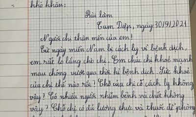 Viết thư cho chị gái ở xa, cậu bé tiểu học bày tỏ nhớ nhung nhưng câu cuối 