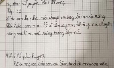 Chuyện học đường - Cậu bé lớp 3 viết bản kiểm điểm vì nói chuyện riêng, xem tới chữ ký phụ huynh ai cũng bật cười