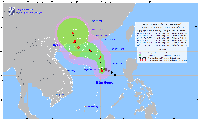 Bão số 1- cơn bão CHABA giật cấp 10 trên biển Đông