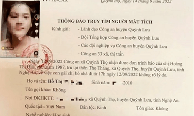 Nữ sinh 12 tuổi ở Nghệ An mất tích bí ẩn