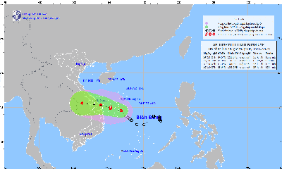 Áp thấp nhiệt đới giật cấp 9, cách Đà Nẵng- Quảng Nam hơn 300km