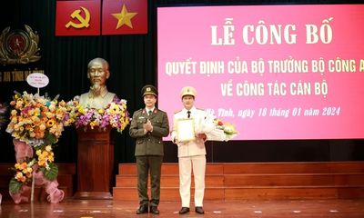 Trung tá Nguyễn Quốc Hùng được bổ nhiệm giữ chức Phó Giám đốc Công an tỉnh Hà Tĩnh