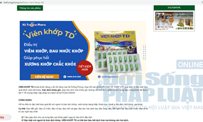 TPBVSK Phong tê thấp - HTP quảng cáo thổi phồng công dụng như thuốc chữa bệnh?