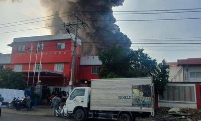 Long An: Một người mất tích sau vụ cháy lớn tại khu công nghiệp Hải Sơn