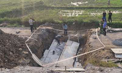 Tai nàn làm việc bên trên đàng gom đường cao tốc Diễn Châu - Bãi Vọt khiến cho 2 người công nhân tử vong