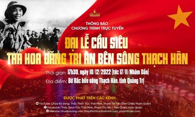 Đại lễ cầu siêu - Thả hoa đăng tri ân bên sông Thạch Hãn diễn ra vào ngày 10/12/2022
