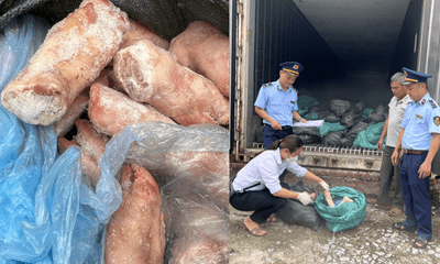 Phát hiện xe tải chở 1,5 tấn chân giò lợn bốc mùi tại Lạng Sơn