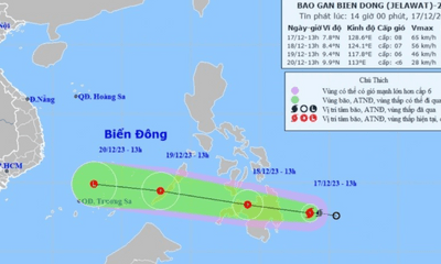 Khi nào bão JELAWAT vào biển Đông?