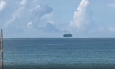 Xuất hiện tàu hàng lớn ‘bay lơ lửng’ trên biển ở Trung Quốc