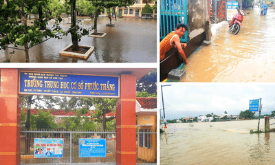 Hơn 3.000 học sinh Bình Định không thể đến trường do lũ lụt