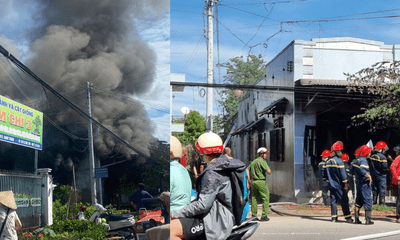 Ninh Thuận: Cột khói đen bao phủ khu dân cư từ đám cháy tại nhà để hàng tạp hóa