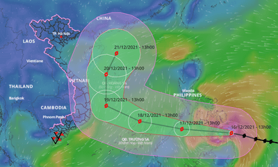 Bão Rai: Cơn bão hiếm gặp, đang di chuyển rất nhanh vào Biển Đông