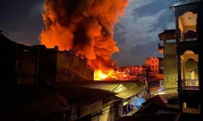 Hiện trường vụ cháy chợ bán quần áo lớn nhất tỉnh Bắc Ninh