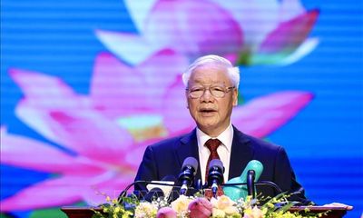 Tổng Bí thư dự lễ kỷ niệm 60 năm Ngày thiết lập quan hệ ngoại giao Việt Nam - Lào