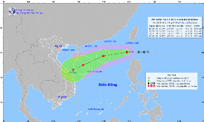 Áp thấp nhiệt đới đi vào Biển Đông, tiến đến Đà Nẵng