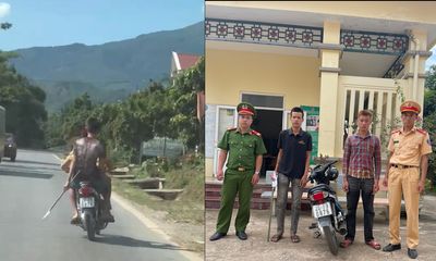 Xử lý 2 thanh niên cầm dao phóng lợn lạng lách trên đường ở Sơn La 