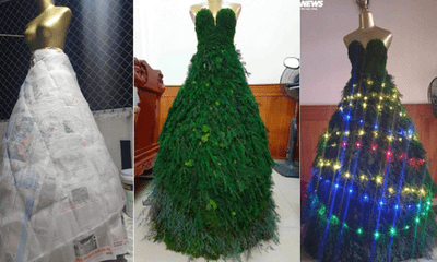  Chiếc váy làm từ rêu giá hơn 20 triệu đồng, nhìn vào đã thấy không khí Giáng sinh