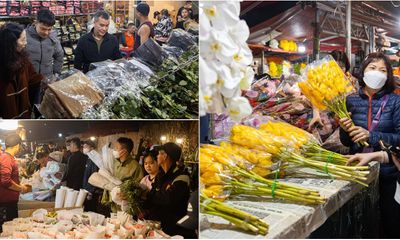 Cảnh nhộn nhịp tại chợ hoa lớn nhất Hà Nội trước ngày 8/3