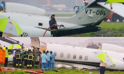 Ấn Độ: Máy bay trượt khỏi đường băng gãy làm đôi