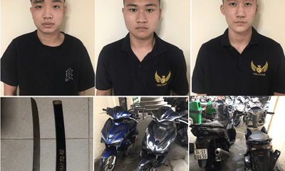 Bắt giữ 3 thanh thiếu niên mang kiếm từ Quảng Ninh sang Hải Phòng gây rối trật tự