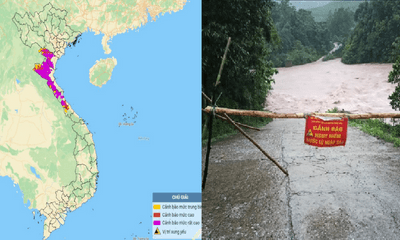 Miền Trung tiếp tục mưa lớn trên diện rộng do ảnh hưởng áp thấp nhiệt đới