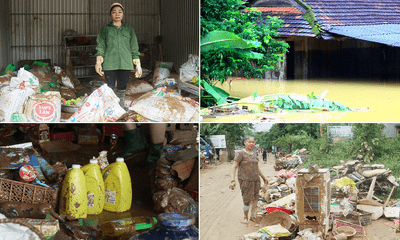 Nghệ An: Người dân thị trấn Tân Lạc thất thần nhìn nhà cửa tan hoang sau trận lũ