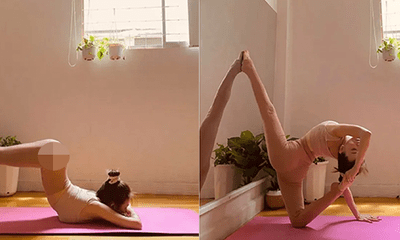 Đăng hình tập yoga, Sĩ Thanh diện quần bó sát khiến người xem 