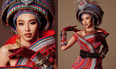 Hoa hậu Thùy Tiên rạng rỡ trong trang phục dân tộc Thái Lan, thần thái tỏa sáng ngút ngàn