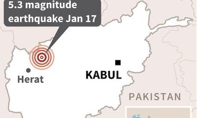 Động đất mạnh tại miền Tây Afghanistan, ít nhất 26 người thiệt mạng