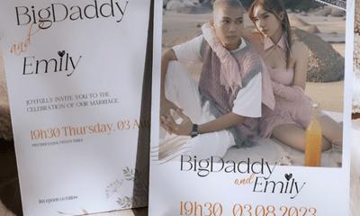BigDaddy - Emily tung ảnh thiệp cưới, sao Việt nô nức chúc mừng