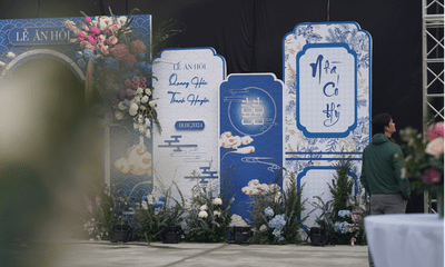 Cận cảnh rạp cưới của Quang Hải trước giờ sang nhà gái làm lễ ăn hỏi